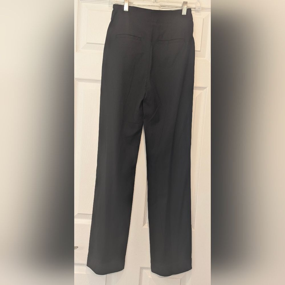 & Other Stories Black Trousers Wide Mwt Straight High Waisted dress Pants Size 2